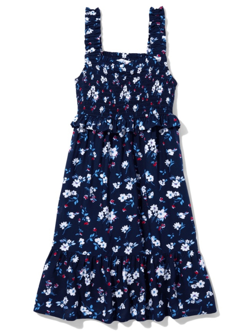 Sugar and Jade Navy Floral Ruffled Sundress